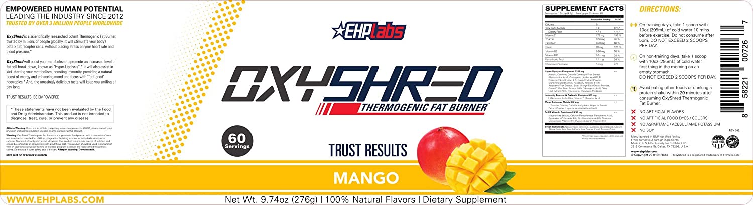 EHPLABS OXYSHRED FAT BURNER 60 SERVINGS - Image 7