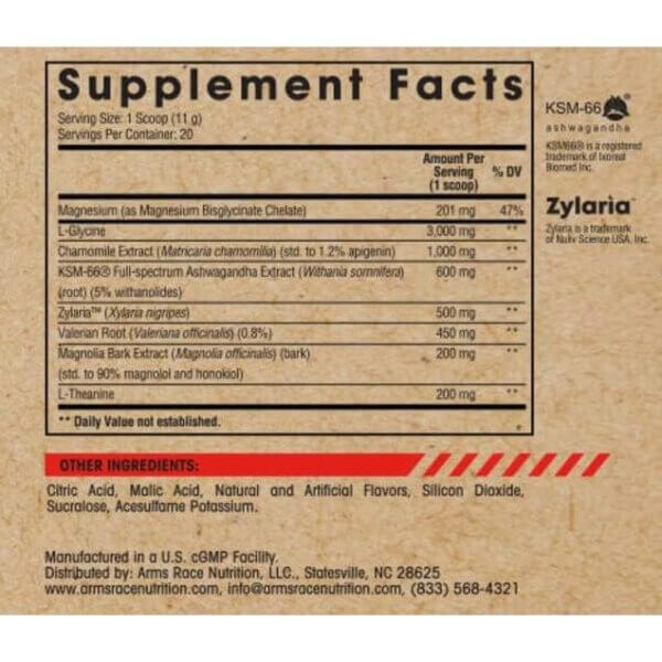 Arms Race Nutrition Nite Nite 20 servings Lemon Chamomile - Image 2